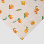 Papier Mousseline Fruit de Tangerine avec Feuilles (Détail)
