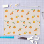 Papier Mousseline Fruit de Tangerine avec Feuilles (Artisanat)