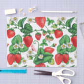Papier Mousseline Fruit fraise et floraison fraise Vibrant  (Artisanat)