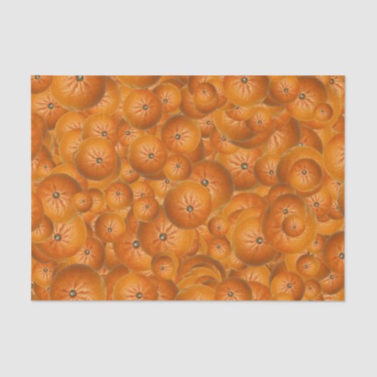 Papier Mousseline Fruit Fun Tangerine Imprimer Motif (Recto)