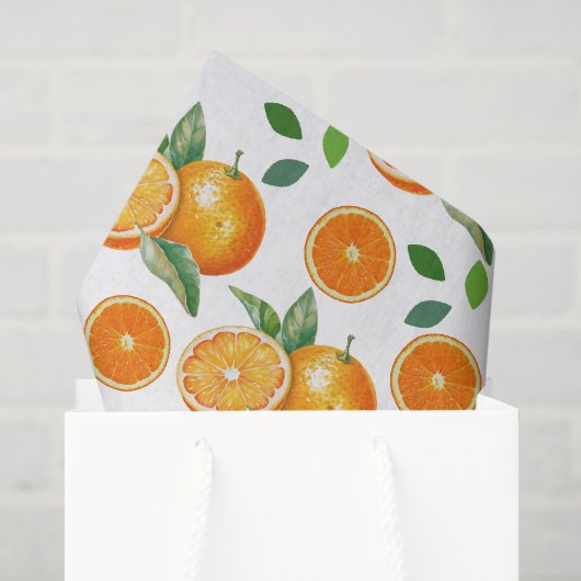 Papier Mousseline Fruit mandarine (Sac cadeau)