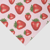 Papier Mousseline Fruit Rouge Motif Sur Rose (Détail)