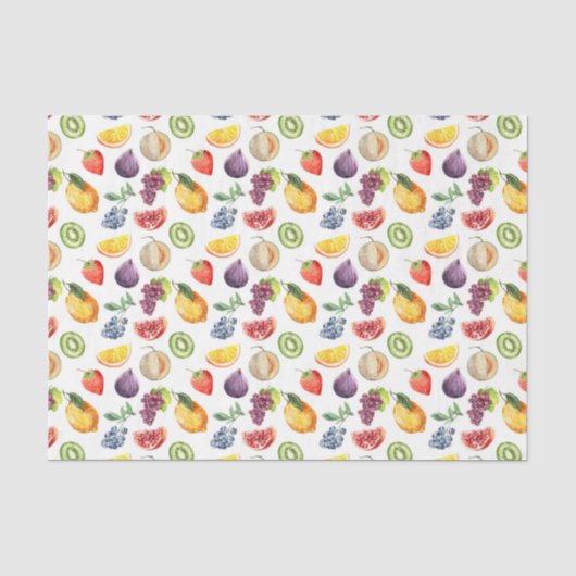 Papier Mousseline Fruits (Conception 48 Série Jaune/Orange) (Recto)