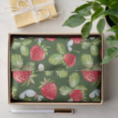 Papier Mousseline Fruits de fraises, Feuilles et abeilles de miel (Cadeau)