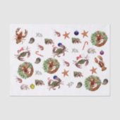 Papier Mousseline Fruits de mer Crustacés Homard Crabe Noël (Recto)