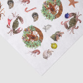 Papier Mousseline Fruits de mer Crustacés Homard Crabe Noël (Détail)