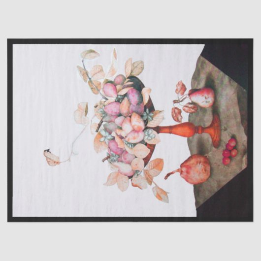 PAPIER MOUSSELINE FRUITS DE SAISON /JASMINES, PRUNES, PEARS (Recto)