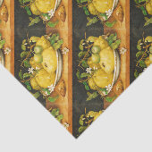 PAPIER MOUSSELINE FRUITS DE SAISON LÉMONS ET FLEURS BLANCHES (Détail)