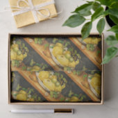 PAPIER MOUSSELINE FRUITS DE SAISON LÉMONS ET FLEURS BLANCHES (Cadeau)