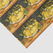 PAPIER MOUSSELINE FRUITS DE SAISON LÉMONS ET FLEURS BLANCHES (Détail)