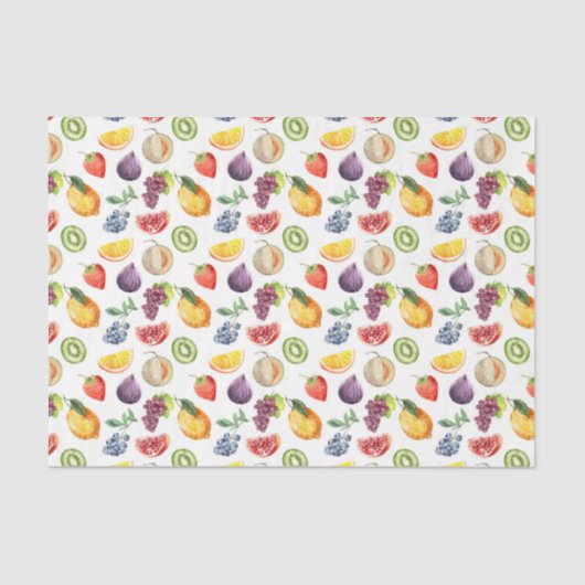 Papier Mousseline Fruits (Design 48 série Jaune/Orange) (Recto)