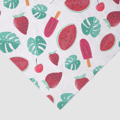 Papier Mousseline Fruits d'été et Feuilles de palmiers (Détail)