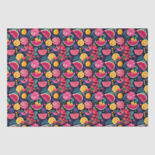Papier Mousseline Fruits et fleurs tropicaux