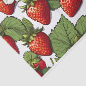 Papier Mousseline Fruits, fleurs et Feuilles aux fraises colorées (Détail)