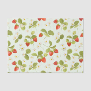 Papier Mousseline Fruits fraises, Feuilles et fleurs