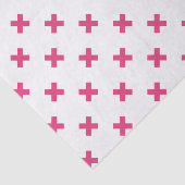 Papier Mousseline Fuchsia croix sur le blanc (Détail)