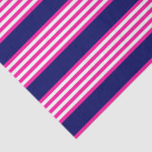 Papier Mousseline Fuchsia et blanc cinq bandes motif avec bleu (Détail)