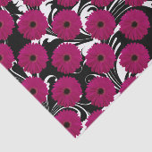 Papier Mousseline Fuchsia Gerbera rose marguerite noir/blanc tourbil (Détail)