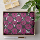 Papier Mousseline Fuchsia Gerbera rose marguerite noir/blanc tourbil (Cadeau)