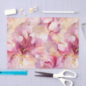 Papier Mousseline Fuchsia Moderne Abstrait Lys Roses (Artisanat)