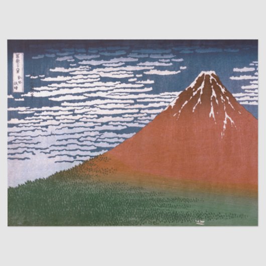 Papier Mousseline Fuji rouge, Aka Fujiyama Volcan Katsushika Hokusai (Recto)