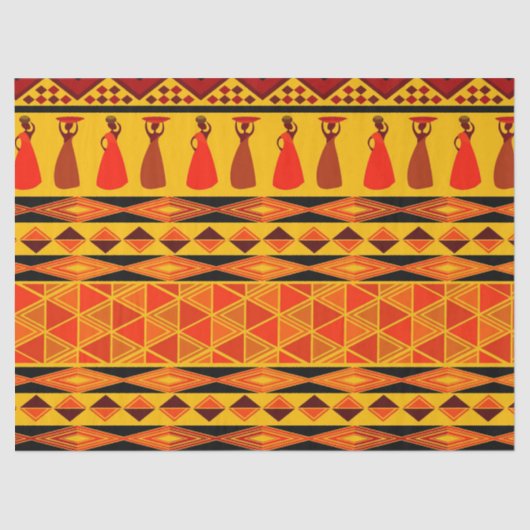Papier Mousseline Fun African Tribal motif papier tissu (Recto)
