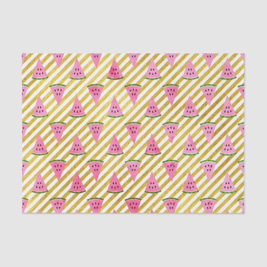 Papier Mousseline Fun and Cute Summer Watermelon fête d'anniversaire (Recto)