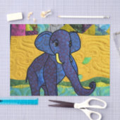 Papier Mousseline Fun Baby Elephant - Quilt Like Design (Artisanat)