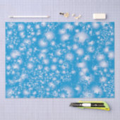 Papier Mousseline Fun BLEU Abstrait Encre Super motif de splash (Artisanat)