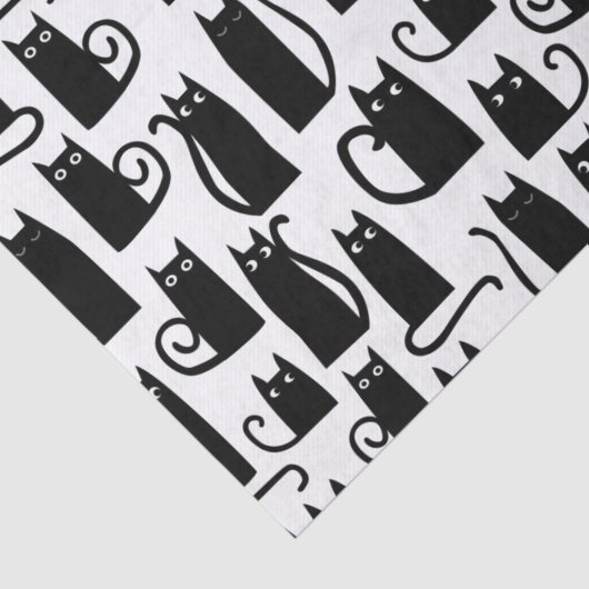 Papier Mousseline Fun Chat Noir (Détail)