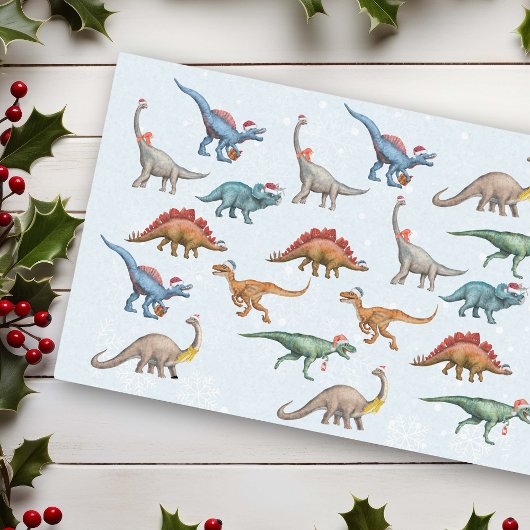 Papier Mousseline Fun Christmas Holiday Dinosaur Aquarelle motif