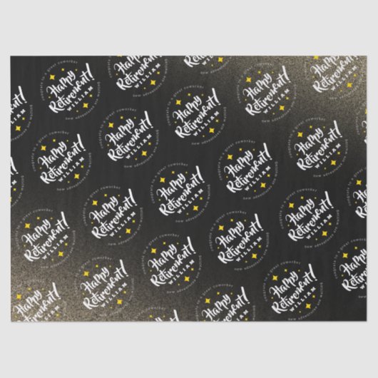 Papier Mousseline Fun Gold Glitter Stars Retirement New Adventures (Recto)