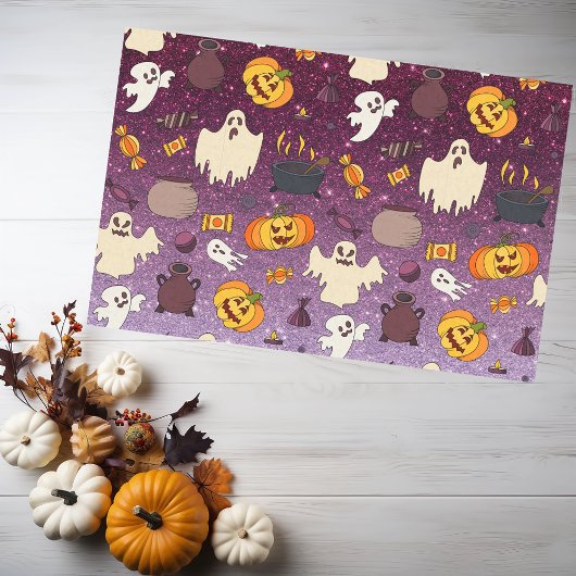 Papier Mousseline Fun Halloween Gold Parties scintillant Fantômes Pu
