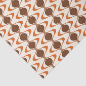 Papier Mousseline Fun Ivory Tan Brown Burange Orange Ogee Wave Motif (Détail)