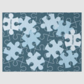 Papier Mousseline Fun Jigsaw Puzzle Piece in Blue "Thank you!" (Recto)