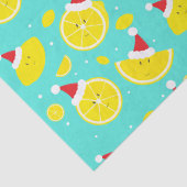 Papier Mousseline Fun Lemons Santa Hats Noël (Détail)