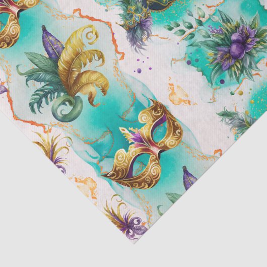 Papier Mousseline Fun Mardi Gras Masques (Détail)