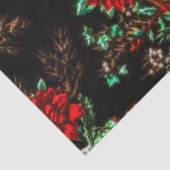 Papier Mousseline Fun Noël motif floral papier tissu (Détail)