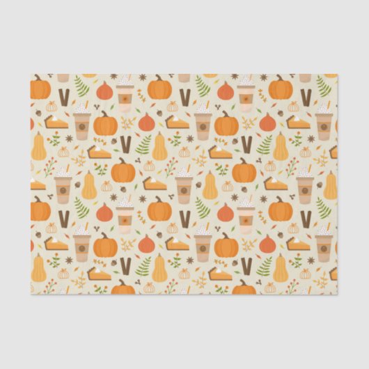 Papier Mousseline Fun Orange Fall Motif (Recto)
