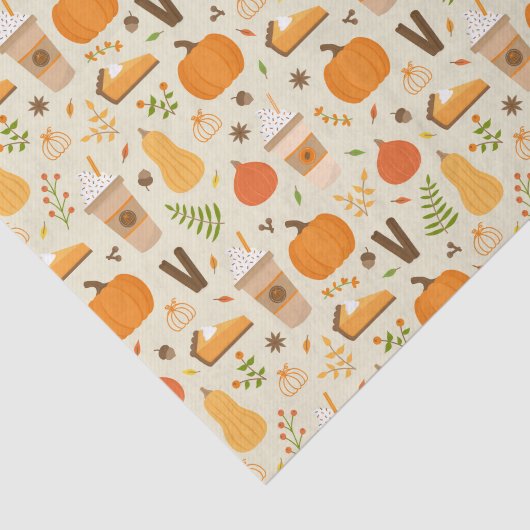 Papier Mousseline Fun Orange Fall Motif (Détail)