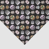 Papier Mousseline Fun Owl Motif sur Black Arrière - plan (Détail)