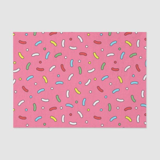 Papier Mousseline Fun Pink Candy Sprinkles Pattern (Recto)