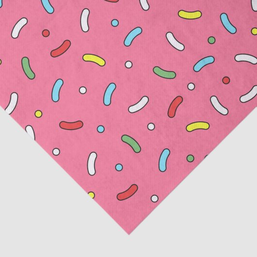 Papier Mousseline Fun Pink Candy Sprinkles Pattern (Détail)