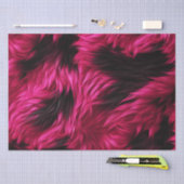 Papier Mousseline Fun Pink et Black faux monstre texture fourrure (Artisanat)