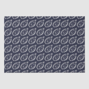 Papier Mousseline Fun poisson de fond blanc sur le bleu profond