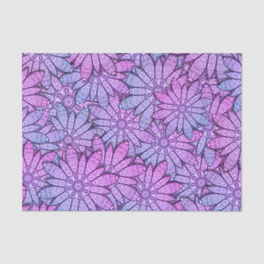 Papier Mousseline Fun Purple Flowers (Recto)