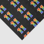 Papier Mousseline Fun Rainbow Spectrum Motif "11" Numéro d'événement (Détail)