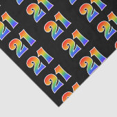 Papier Mousseline Fun Rainbow Spectrum Motif "21" Numéro d'événement (Détail)
