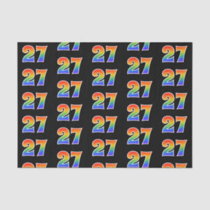 Papier Mousseline Fun Rainbow Spectrum Motif "27" Numéro de l'événem