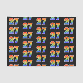 Papier Mousseline Fun Rainbow Spectrum Motif "27" Numéro de l'événem